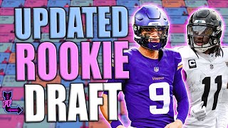 UPDATED DYNASTY ROOKIE DRAFT  REAL LIFE TRADES DYNASTY FANTASY FOOTBALL 2024 Superflex Rookie Mock [upl. by Glynias371]