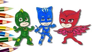 PJ Masks Drawing and Coloring  Pijamaskeliler Çizimi ve Boyaması [upl. by Enoch165]