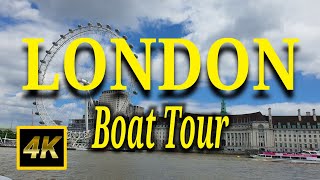 4K Thames Boat Tour of London  Westminster to Tower Bridge 2024 [upl. by Ayyidas615]