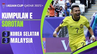 Sorotan Perlawanan  Korea Selatan 3  3 Malaysia  Piala Asia Qatar 2023 [upl. by Enenstein]