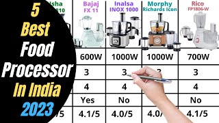 5 Best Food Processors In India 2023  Usha Bajaj Inalsa Morphy Richards Rico Food Processor [upl. by Melville]