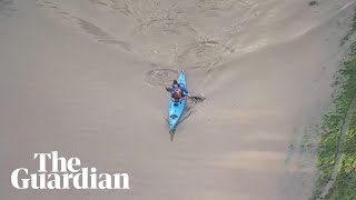 Aerial footage captures dramatic flooding in Loughborough as Storm Henk wreaks havoc [upl. by Argent]