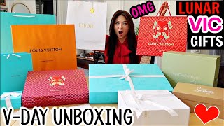 UNBOXING VALENTINESS DAY amp LUNAR GIFTS FROM DIOR LOUIS VUTTION VAN CLEEF TIFFANY CLB  CHARIS❤️ [upl. by Atimad897]