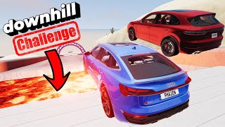 SUV Cars VS Dangerous Downhill Track Challenge  BeamNG Drive [upl. by Bibeau]