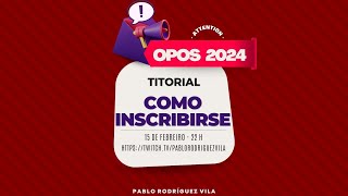 🔴 EN DIRECTO Inscrición nas oposicións de 2024 [upl. by Blaire209]