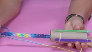 How to Make a Knitting Loom from a TP Tube  Sophies World [upl. by Caras182]