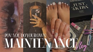 MAINTENANCE VLOG ft just4kirahow to do your own hair nails lashes amp brows at home [upl. by Lindy]