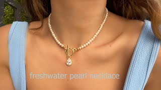 DIY Pearl Necklace with Beading Wire How to get started Ideas for beginners [upl. by Kaylee819]