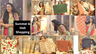 Shopping for SUMMER HOME  Holi काफी कुछ सस्ते कुशन कवर बेडशीटहोम डेकोर का सामान Useful for Home [upl. by Ardet]