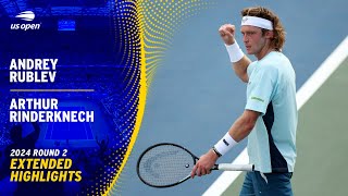 Andrey Rublev vs Arthur Rinderknech Extended Highlights  2024 US Open Round 2 [upl. by Freberg]