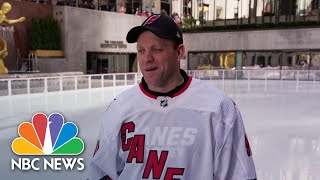 Zamboni Driver Says He Was ‘Excited’ To Jump In As Emergency NHL Goalie  NBC News NOW [upl. by Oirobil]