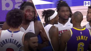 Craziest Fights in NBA History LeBron James EJECTED After Fight With Pistons Isaiah Stewart [upl. by Masterson]