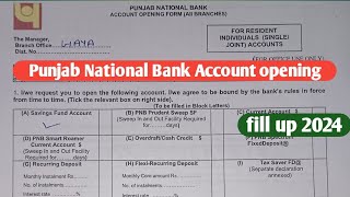 Punjab National Bank account opening form fill  pnb ka khata kholne ka form kaise bhare [upl. by Beitnes199]