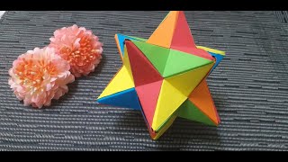 Origami Lesser Stellated Dodecahedon  Rigam  ep 08 [upl. by Allsopp135]