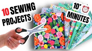 10 Sewing Projects To Make In Under 10 Minutes  easy Sewing for beginners [upl. by Notneiuq]