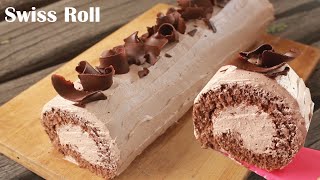 Chocolate Swiss Roll Recipe Step By Step  Chef Hafsa  Hafsas Kitchen [upl. by Cogen]