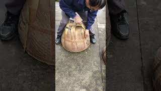 Bamboo weaving Bamboo handicraft art by the artisans hands Top good videos 219 [upl. by Nylasoj]