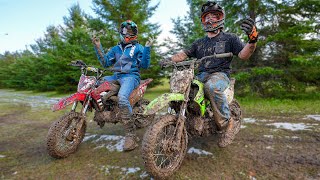 Pit Bike Race in the Muddiest Conditions [upl. by Immot287]