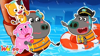 Our House is Flooding  Hurricane Safety Songs  Kids Songs amp Nursery Rhymes WolfooFamilySongs [upl. by Segroeg82]