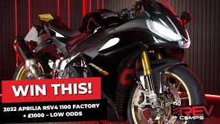 WIN THIS 2022 APRILIA RSV4 1100 FACTORY  £1000 – LOW ODDS [upl. by Etteval]