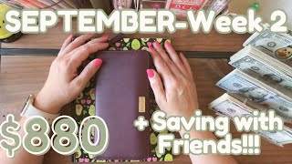 🥑 Weekly Cash Stuffing 880  Saving With Friends  Week 2 Sept  Single Income [upl. by Bauer]