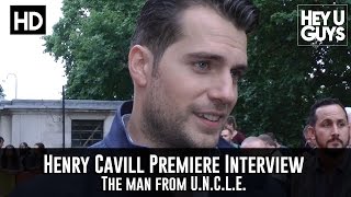 Henry Cavill Interview  Man from UNCLE Premiere [upl. by Lahtnero]