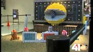 Canstruction on display at Ward Parkway Center [upl. by Ecnerwaled]