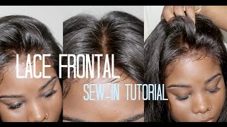 ♡ How to Sewin Your → Lace Frontal NO HAIR OUT [upl. by Ahsaya298]