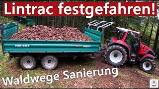 Lintrac 90 festgefahren Steine holen und Wege Sanierung mit Fendt 312 Vario  Pühringer  Öhler [upl. by Aicilev485]