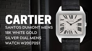 Cartier Santos Dumont Mens 18k White Gold Silver Dial Mens Watch W2007051 Review  SwissWatchExpo [upl. by Curran780]