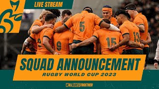 Wallabies World Cup Squad Announcement  Rugby Heaven [upl. by Nauqram]