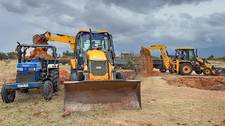 4 JCB 3dx Pond Mud Loading in Mahindra  Sonalika Eicher  New Holland  John Deere  Swaraj Tractor [upl. by Teragramyram858]