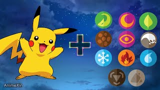 What If Ashs Pikachu Had All Types of Evolution  Pokemon All Types Evolution Fusion   AnimeXin [upl. by Amo]