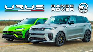 New Range Rover SV v Lambo DRAG RACE [upl. by Pitchford]