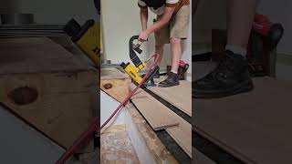 THIS IS A REAL STAIR LANDING woodflooring diy stairs howto flooring installation staircase [upl. by Enialehs]