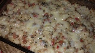 كراتان المعكرونة بطريقة و مكونات بسيطة من مطبخ نهى امين gratin de pates [upl. by Gustie350]