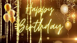 Birthday Ambience  Happy Birthday Background Video  Birthday Display With Gold Ribbons and Message [upl. by Shulman204]