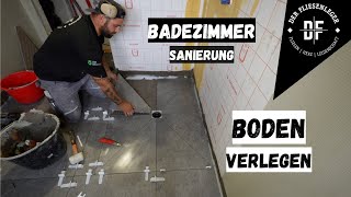 Badezimmer Sanierung  BODEN VERLEGEN [upl. by Amar]