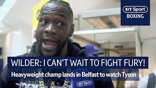 Deontay Wilder arrives in Belfast ahead of Tyson Fury fight [upl. by Lasonde]