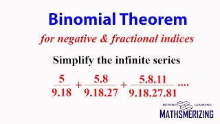 BT Negative amp fractional indices SE5 Simplify the infinite series 59185891827 [upl. by Essy833]