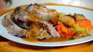 Roast Pork Loin with Gravy and Vegetables [upl. by Forta]