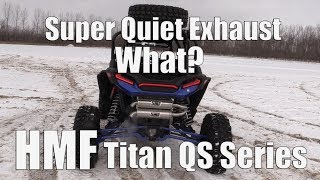 Super Quiet HMF Titan QS Series Vs Stock Polaris RZR Turbo S Exhaust System [upl. by Eanaj767]