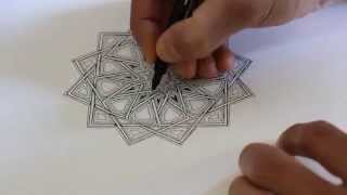 Islamic geometric patterns  practising interlacing and adding detail [upl. by Giah]