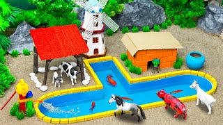 DIY Mini Farm Diorama With House For Cow and Pig  Safari River and Waterhole Diorama Sets [upl. by Ainwat]