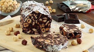 SALAME AL CIOCCOLATO E NOCCIOLE ricetta senza uova [upl. by Quintina]