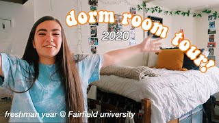 college DORM ROOM TOUR  fairfield university  freshman year 2020  angie dortenzio [upl. by Scriven]