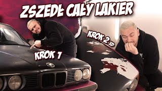 ZERWAŁEM FOLIĘ z CAŁYM LAKIEREM w JOKERZE BMW E34 525i Turbo [upl. by Pomfrey]