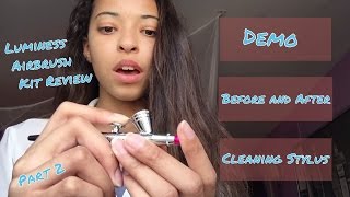 Luminess Air Brush Kit Review Before and After Demo amp Cleaning [upl. by Ehtyaf]