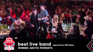 Arctic Monkeys Accept Best Live Band At NME Awards 2014 [upl. by Nilkcaj20]