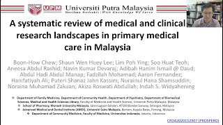 A Systematic Review of Medical and Clinical Research Landscapes in Primary Medical Care in Malaysia [upl. by Pippas]